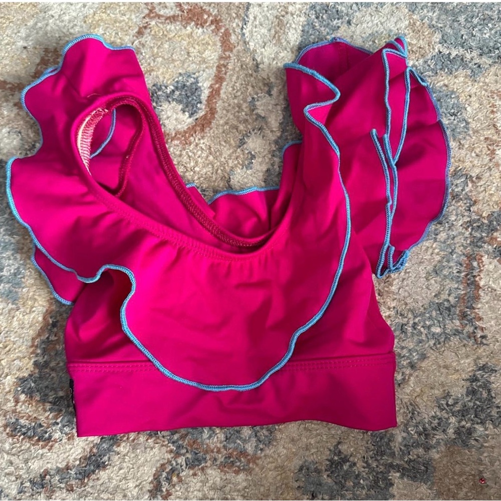 Vibrant Fuchsia Ruffle Dance Costume for Kids